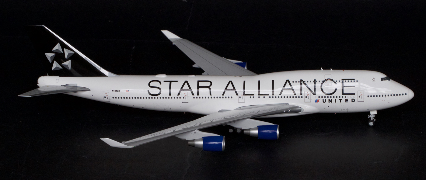 Modèle Avion Boeing 747-400 United Airlines 1:200 JC Wings - Neuf Boîte 2023