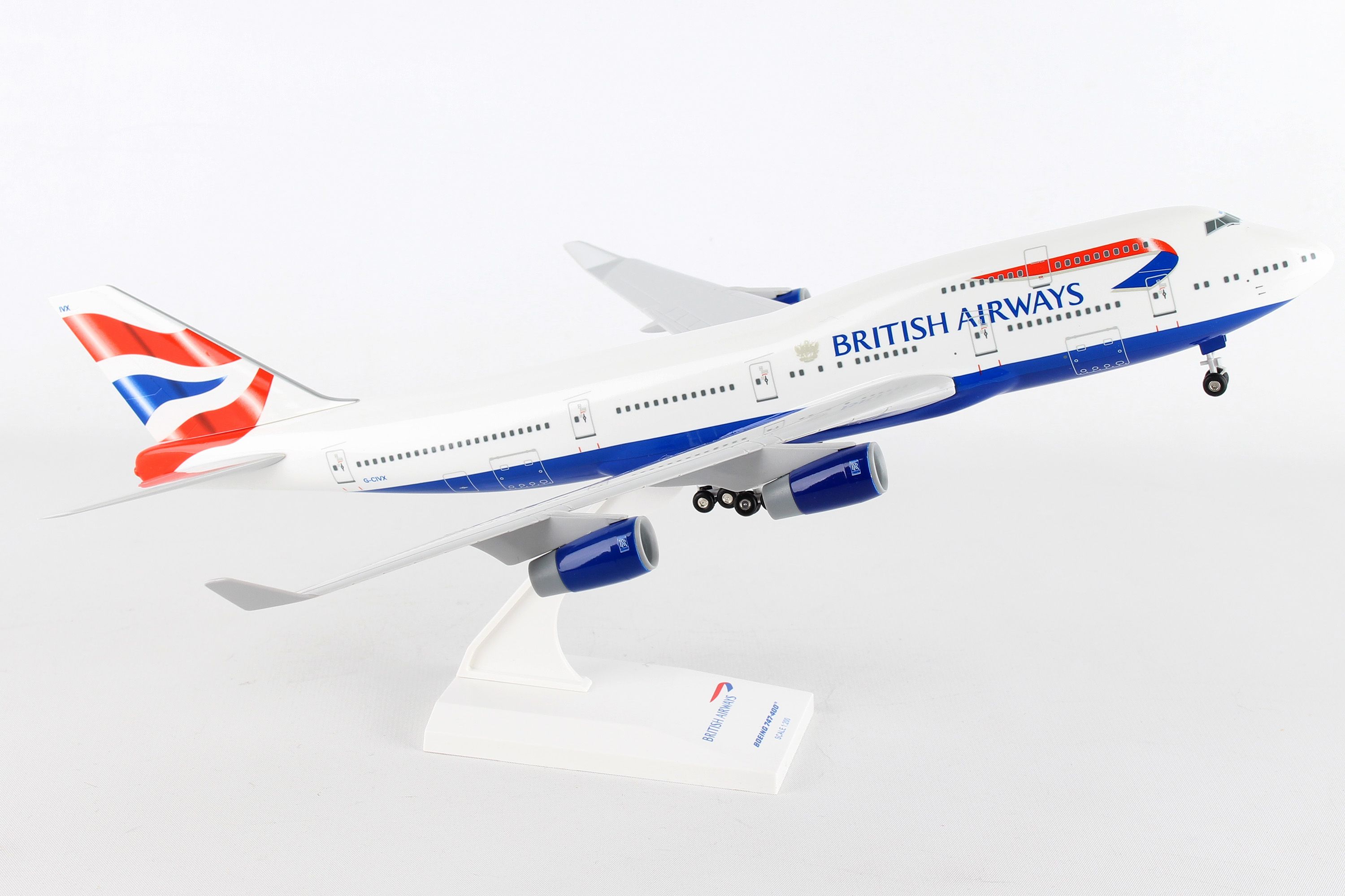 Skymarks Model British Airways 747-400 1/200 Scale with Stand and Gears #G-CIVX 