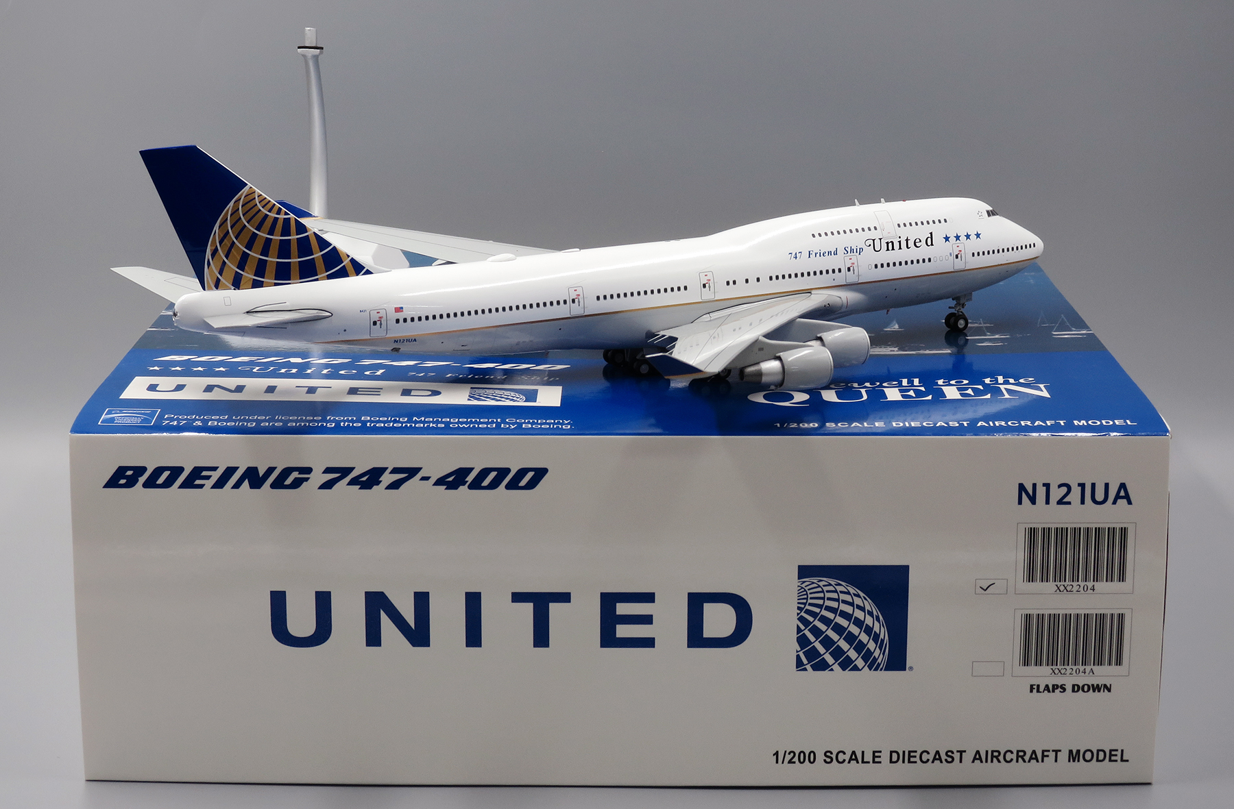 United Boeing 747-400 N121UA Friendship JC Wings JC2UAL204 XX2204 Scale 1:200 