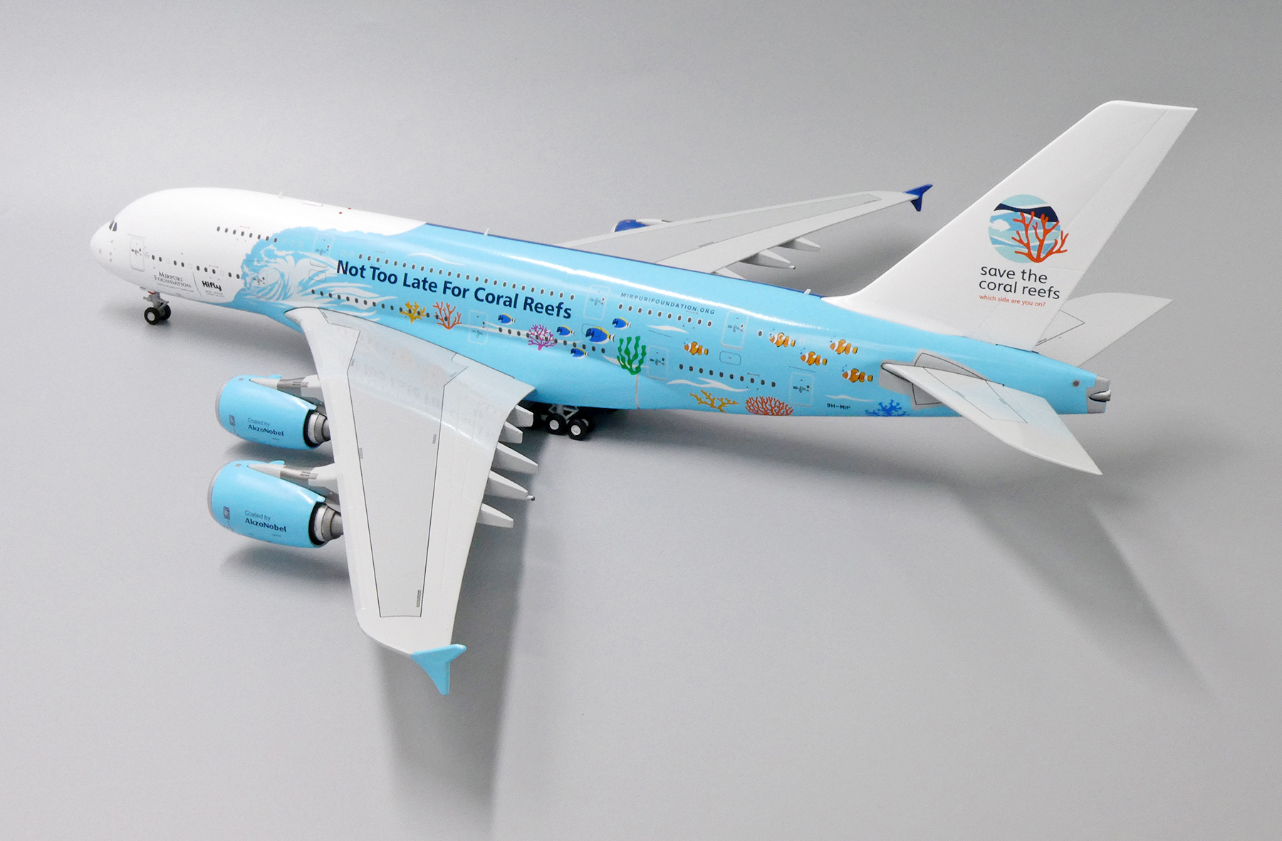 HI FLY A380 9H-MIP SAVE THE CORAL REEFS JC Wings 1:200 Diecast Models EW2388004