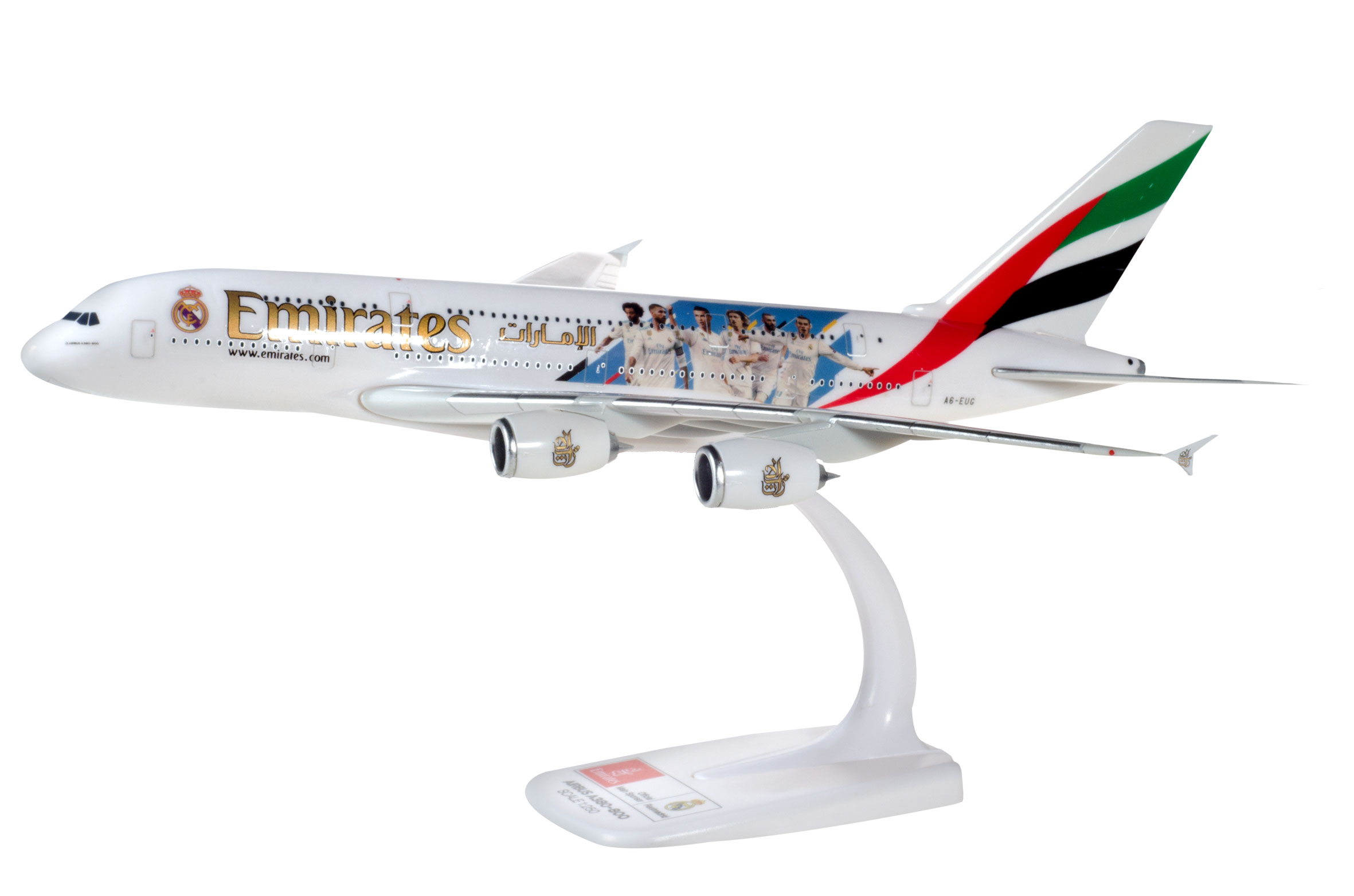 Emirates A380 Real Madrid Herpa Plastic Model Aircraft 1/250 Scale HE612142