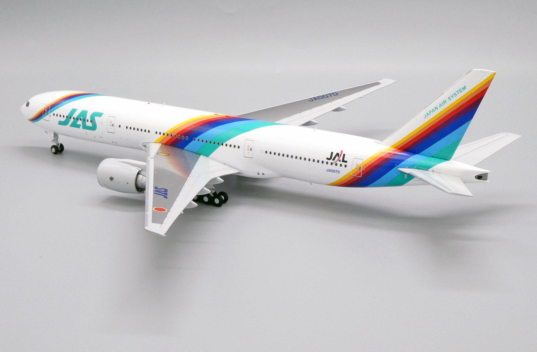 jcwings 1/200 JAL JAS 777-200 レインボーセブン 1/200 JCwings 日本エアシステム B777-200 コレクション ダイキャスト