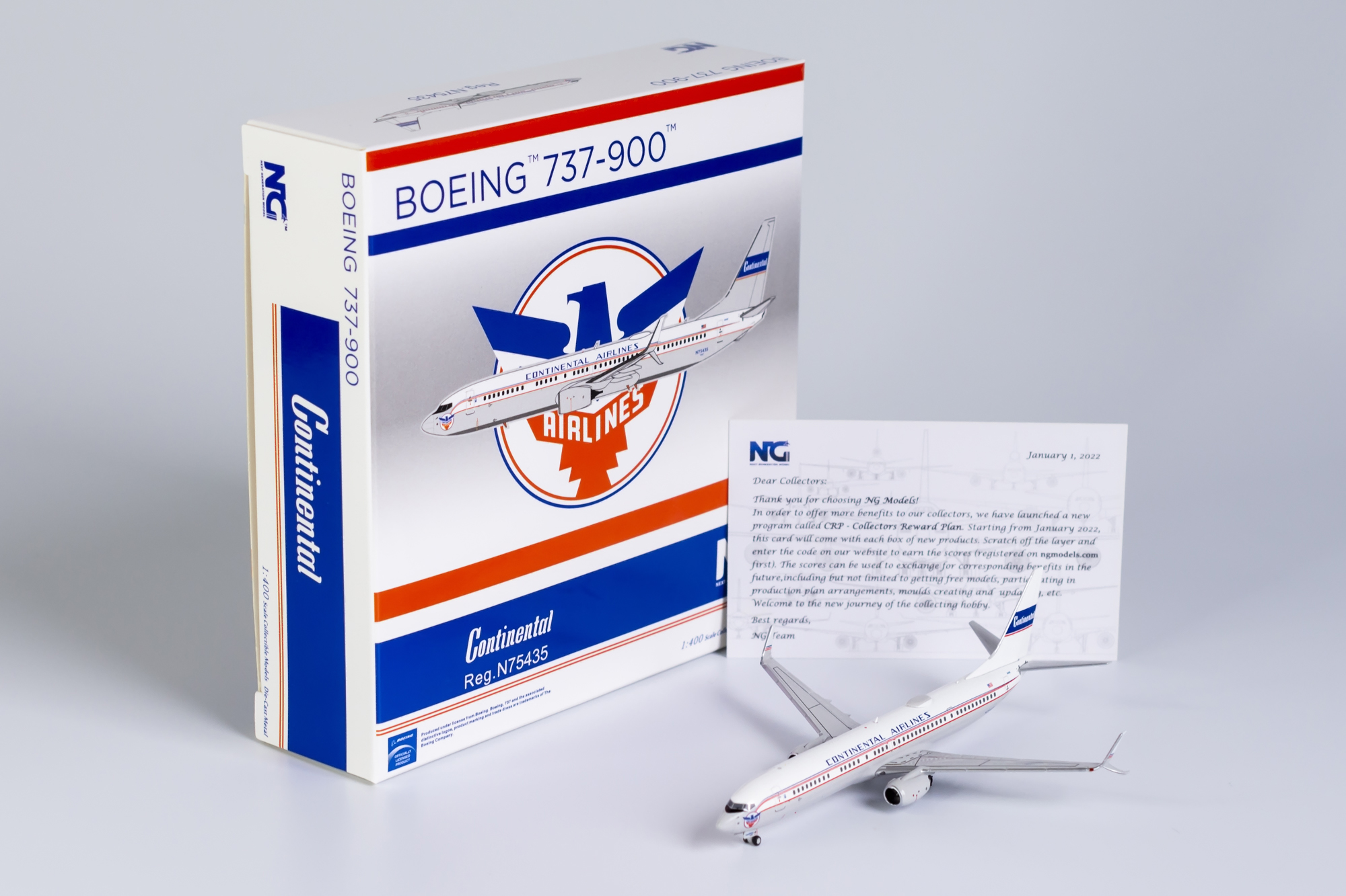 1:400 NG Models United Airlines Boeing 737-900ER Continental Retro N75435 79010