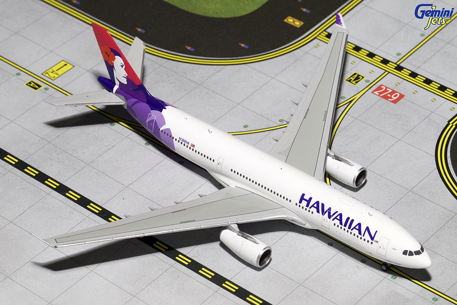 GeminiJets 1:400 Scale Hawaiian Airlines Airbus A321neo Die-Cast Model – N208HA, Collectible Display