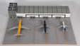  Airport Cargo Terminal Display Case with Apron and 3 Aircraft Models (JC Wings 1:400)